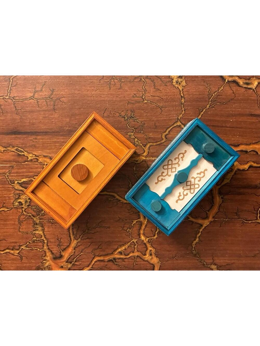 Set of 2 True Genius Wooden Puzzle Boxes - Pandora's Box and Pharoah's Tomb